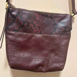 Fossil Burgundy Leather Crossbody Bag